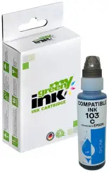 Kompatibel zu Tintenflasche für Epson 103 C13T00S24A Cyan Inhalt 70 ml  (My Green Toner) 