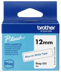 Brother Btag-233 Schriftband Blau auf Weiß 
