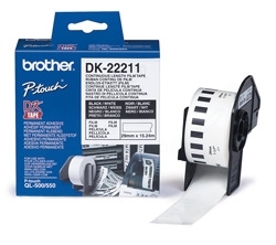 Original Brother DK-22211 Etiketten endlos, 29mm x 15,24m Weiß 