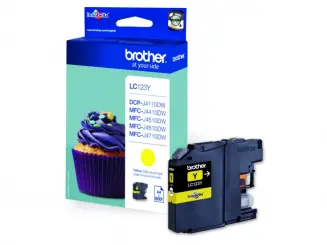 Brother LC123Y Druckerpatrone Gelb ca. 600 Seiten, 