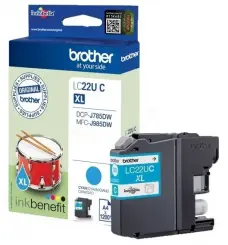 Brother LC22UC Druckerpatrone Cyan ca. 1.200 Seiten, 