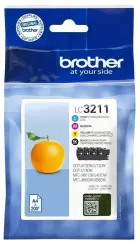 Brother LC3211 4 Druckerpatronen Multipack LC3211BK + LC3211C + LC3211M + LC3211Y Schwarz Cyan Magenta Gelb je ca. 200 Seiten, LC3211VALDR 