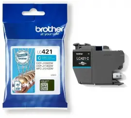 Original Brother LC421C Tintenpatrone Cyan (LC-421C) ca. 200 Seiten 