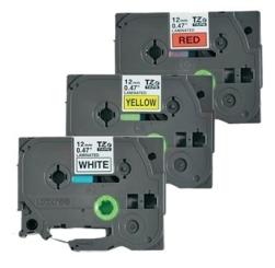 Original Brother TZe-31M3 Schriftband Schwarz auf Weiß auf Schwarz auf Rot auf Schwarz auf Gelb 