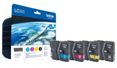 Original Brother LC985BK + LC985C + LC985M + LC985Y Multipack Schwarz,Cyan,Magenta,Yellow (LC985VALBPDR) 
