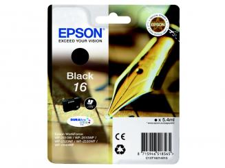 Original Epson 16 Tintenpatrone Schwarz T1621 5.4 ml ca. 175 Seiten C13T16214012 