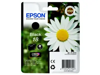 Epson 18 C13T18014012 Druckerpatrone Schwarz 5.2 ml ca. 175 Seiten, 
