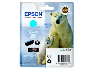 Epson 26 C13T26124012 Druckerpatrone Cyan 4.5 ml ca. 300 Seiten, 
