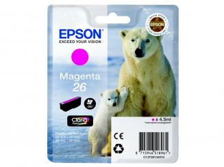 Original Epson 26 Tintenpatrone Magenta T2613 4.5 ml ca. 300 Seiten C13T26134012 