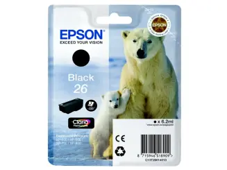 Epson 26 C13T26014012 Druckerpatrone Schwarz 6.2 ml ca. 220 Seiten, 