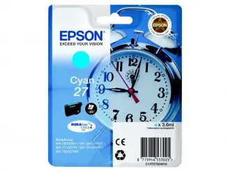 Original Epson 27 Tintenpatrone Cyan T2702 3.6 ml ca. 300 Seiten C13T27024012 
