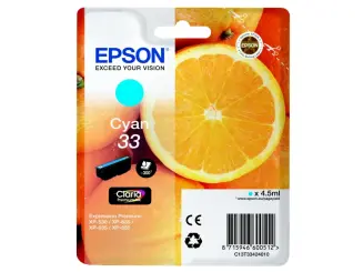 Epson 33 C13T33424012 Druckerpatrone Cyan 4.5 ml ca. 300 Seiten, 