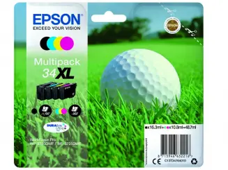 Original Epson 34XL Multipack Schwarz , Cyan , Magenta , Yellow 4  Tintenpatrone: T3471 + T3472 + T3473 + T3474 C13T34764010 
