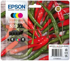 Original Epson 503XL Multipack  Tintenpatrone Schwarz / Cyan / Magenta / Yellow ca. 1960 Seiten 6,4 ml C13T09R64010 