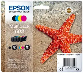 Original Epson 603 Multipack 4  Tintenpatrone Schwarz, Cyan, Magenta, Yellow C13T03U64010 