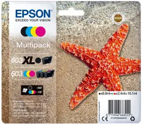 Original Epson 603XL+603 Multipack Schwarz ,Cyan ,Magenta , Yellow 4  Tintenpatrone C13T03A94010 