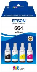 Original Epson 664 Tintenflaschen Multipack Schwarz Cyan Magenta Yellow C13T664640 
