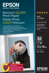 Epson S042154 Premium Glossy Fotopapier 13x18cm Weiß 255 g Inh. 30 Blatt 