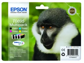 Epson T0895 C13T08954010 4 Druckerpatronen Multipack Schwarz ,Cyan ,Magenta ,Gelb 