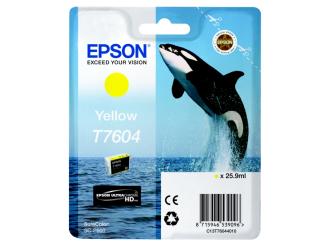Original Epson T7604 Tintenpatrone Yellow ca. 2100 Seiten 25.9ml UltraChrome HD C13T76044010 