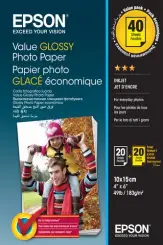 Epson C13S400044 Value Glossy Foto Papier 10x15 Weiss 