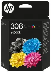 Original HP308 Multipack Tintenpatrone Schwarz & Color 6L6S6UE ca. 280 Seiten 