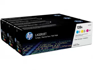 Original HP128A Cyan/Magenta/Yellow 3 Toner Multipack CE321A(128A) + CE322A(128A) + CE323A(128A) CF371AM 