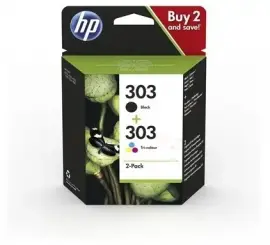 Original HP303 Schwarz/Color 2  Tintenpatrone Multipack HP303: T6N02AE + T6N01AE (3YM92AE) 