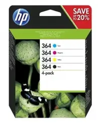 Original HP364 Schwarz/Cyan/Magenta/Yellow 4  Tintenpatrone Multipack CB316EE(HP364) + CB318EE(HP364) + CB319EE(HP364) + CB320EE(HP364) N9J73AE 