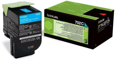 Original Lexmark 70C20C0 Toner Cyan 702C ca. 1.000 Seiten Rückgabe-Druckkassette 