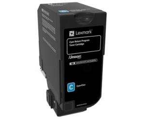 Original Lexmark 74C2HC0 Toner Cyan ca. 1.2000 Seiten Rückgabe-Druckkassette, hohe Kapazität 