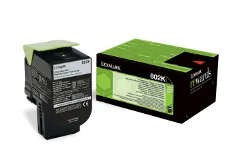 Lexmark 802K 80C20K0 Toner Schwarz ca. 1.000 Seiten, Rückgabe-Druckkassette 