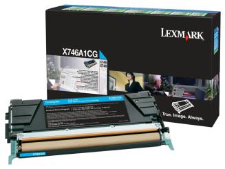 Original Lexmark X746A1CG Toner Cyan X746 ca. 7.000 Seiten Rückgabe-Druckkassette 