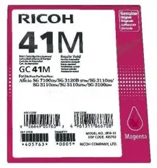 Original Ricoh GC41MHC Gel Tintenpatrone Magenta 405763 ca. 2.200 Seiten 